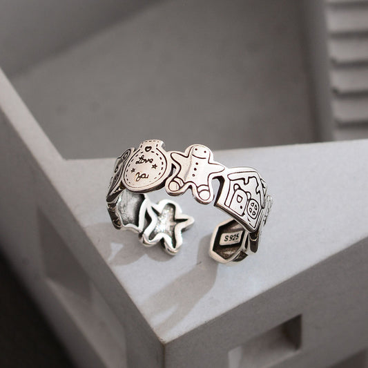 A219 Anillo de Navidad abierto cobre 2cm