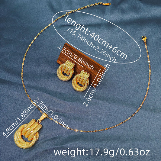 C689 Conjunto collar aretes acero inoxidable