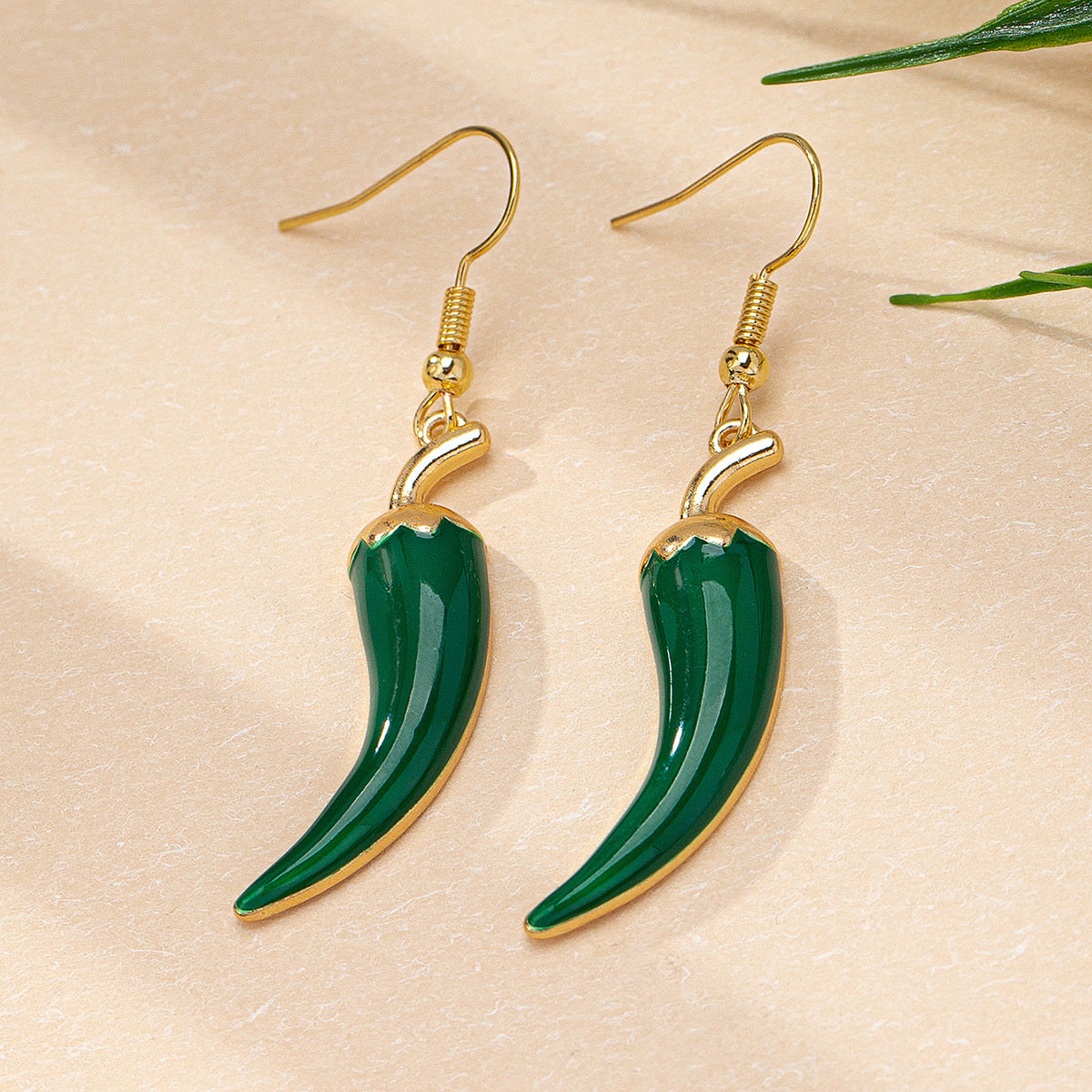E7256 Aretes chiles colgantes patrios aleacion 5cm desde el gancho