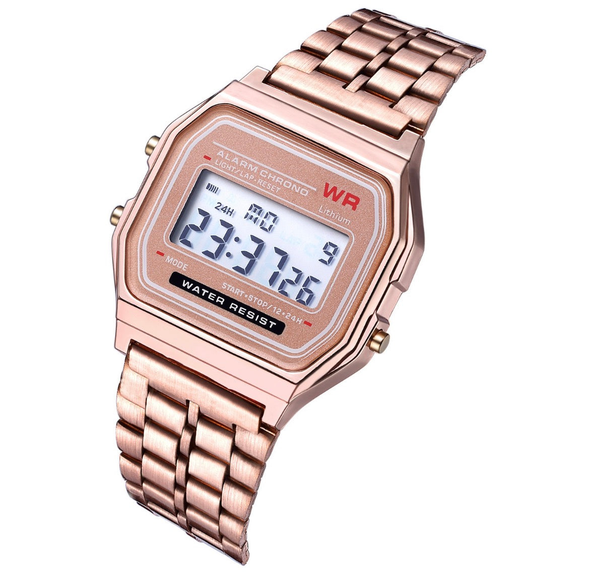 R183 reloj oro rosa broches de doble cara electrónico