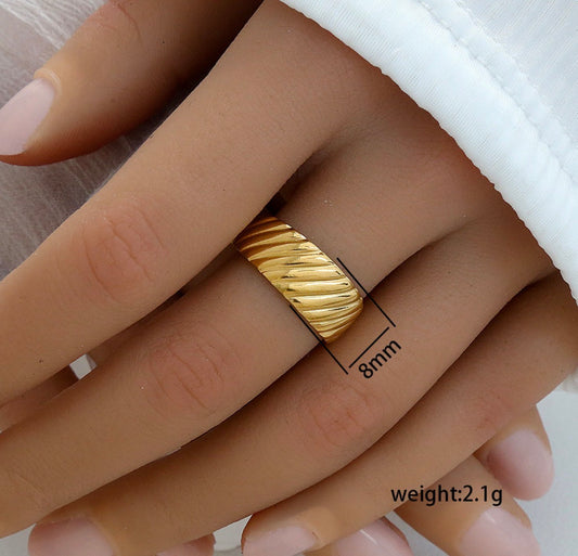 A542 Anillo dorado abierto acero inoxidable