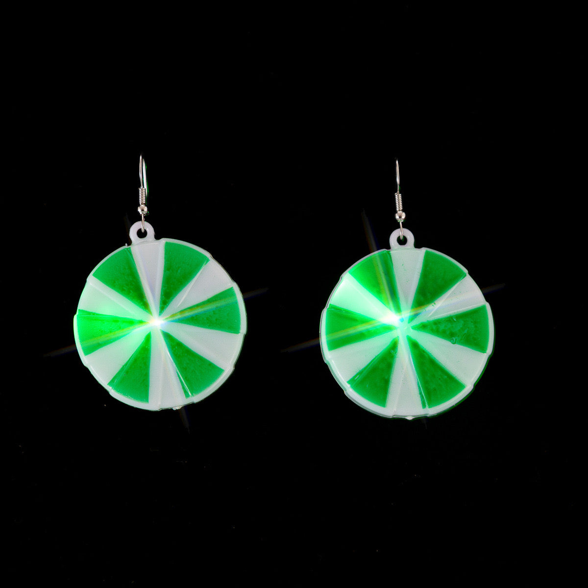 E4858 Aretes caramelo verde led plastico 4cm