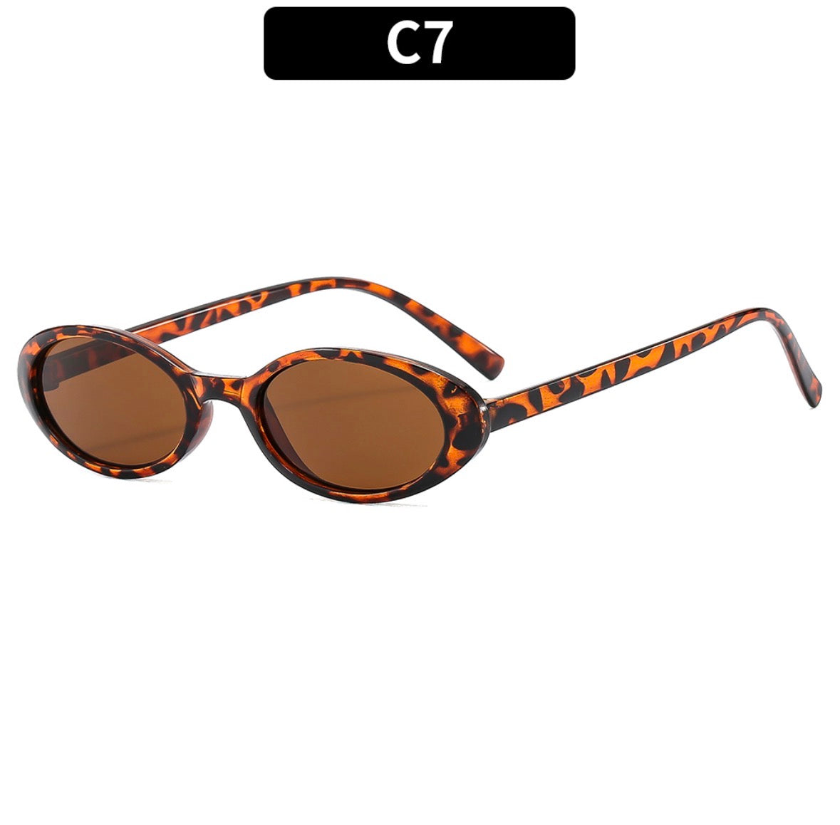 Gf29 Gafqs de sol con marco ovalado estampado de animal print