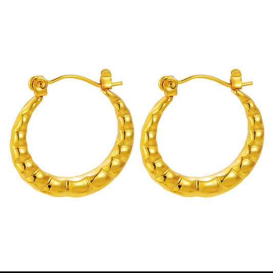 E5501 Arracadas doradas acero inoxidable 4cm