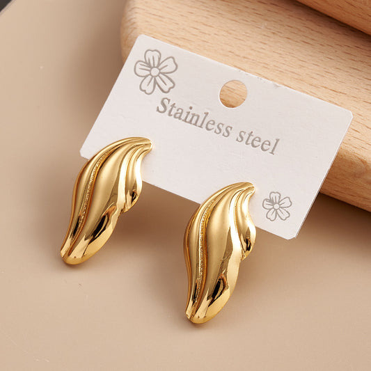 E4299 Aretes dorados acero inoxidable 3cm