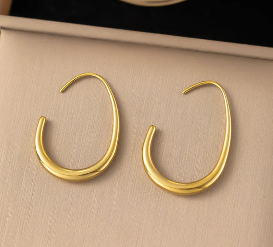 E3150 Aretes Aros tipo arracada acero de titanio 4cm