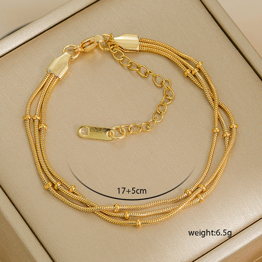 B410 Pulsera dorada acero inoxidable 21cm largo