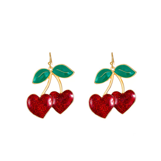 E3584 Aretes cereza colgante aleacion 5cm