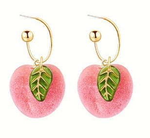 E2293 Aretes duraznos super ligeros argolla texturizado