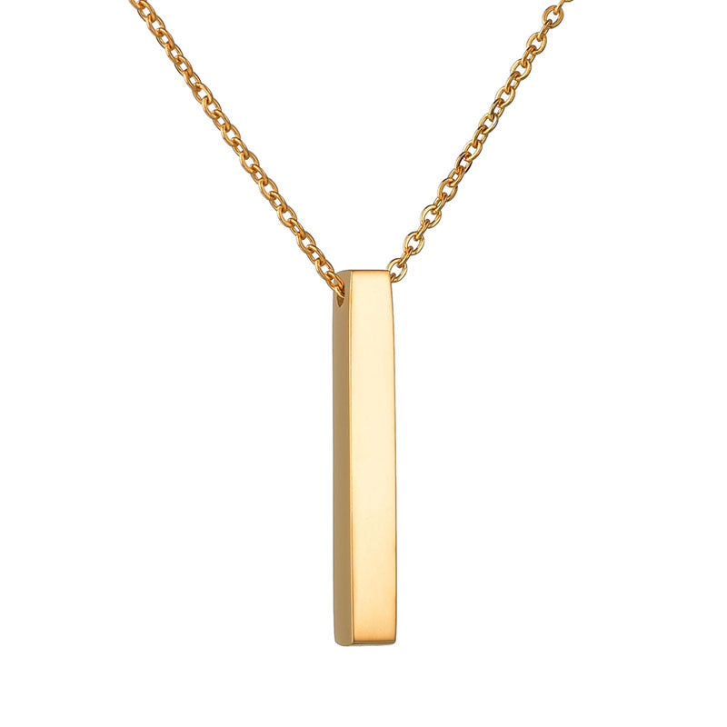 C595 Collar hombre dorado acero inoxidable largo 25cm dije 3cm