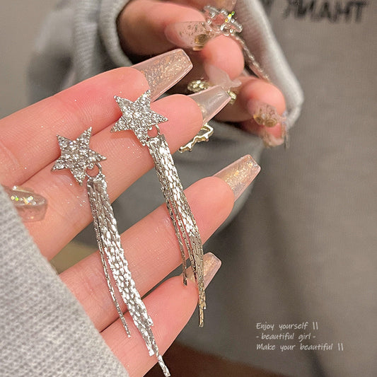 E3411 aretes estrella brillante colgante aleacion 5cm