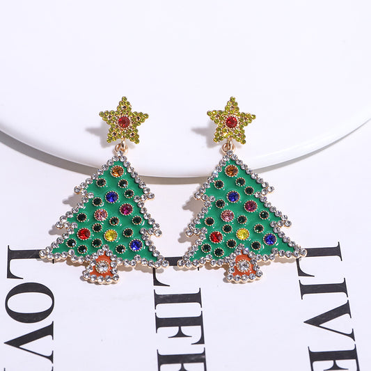 E4065 Aretes árbol de Navidad aleacion 6cm
