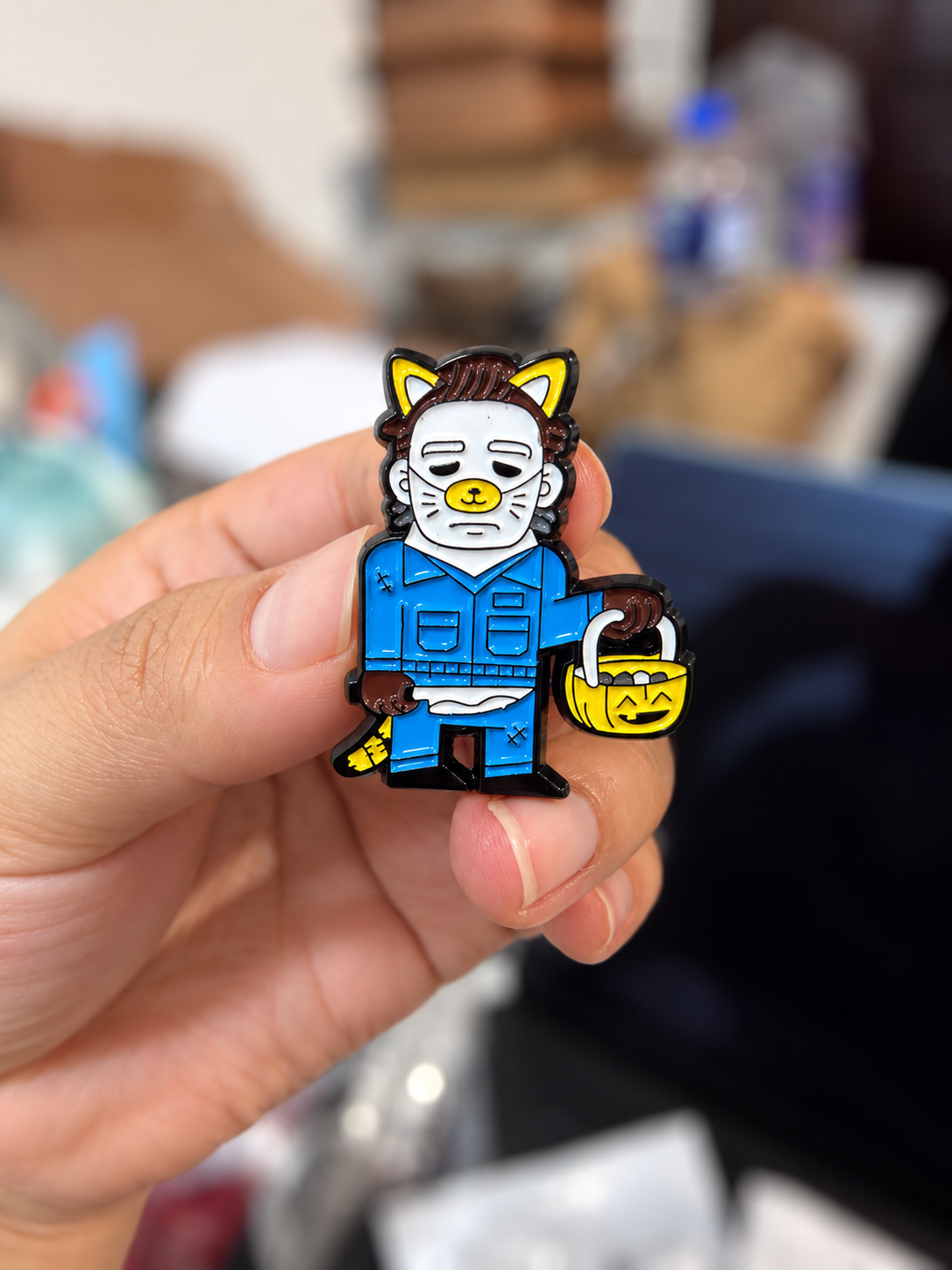 PI0027 Pin broche Michael myers para tela accesorio metal esmaltado 3x2cm