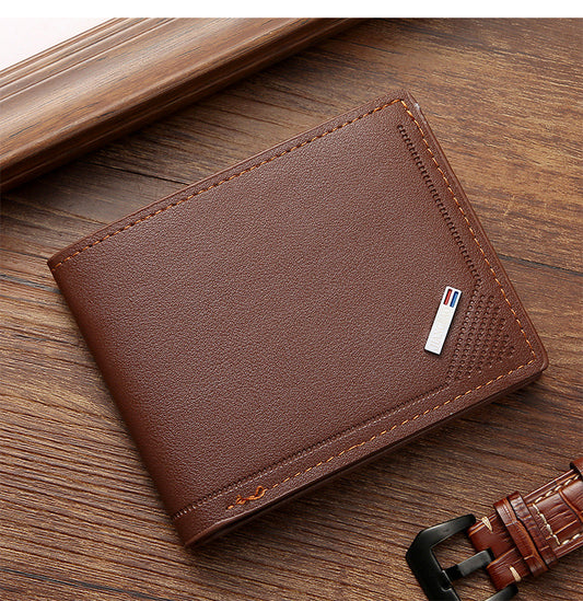 Cr90 Cartera café para hombre cuero sintético