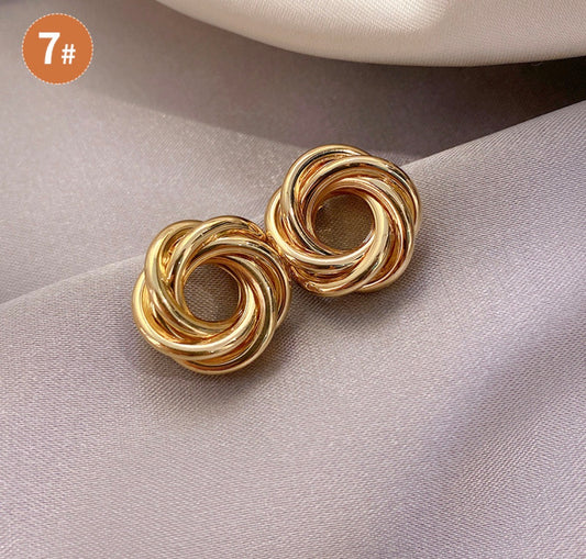 E5305 Aretes circulos dorados aleacion 3cm