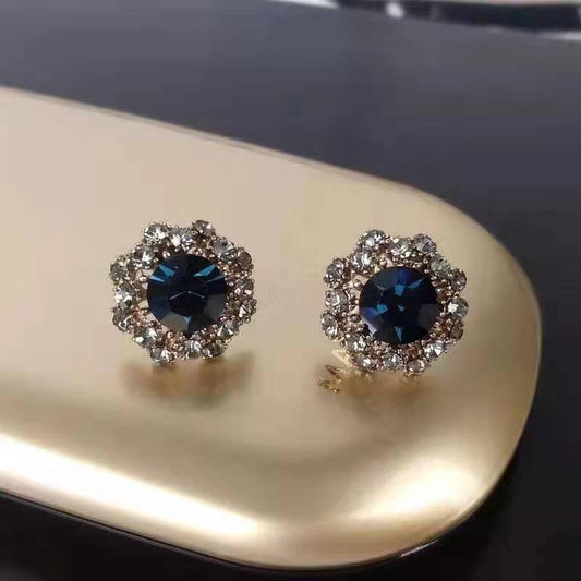 E3921 Aretes flor cristal Navidad circonio 2cm