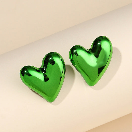 E3164V Aretes corazon acrilico metalizado 3cm