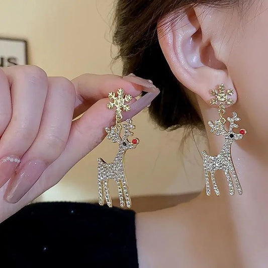 E4233 aretes reno de Navidad aleacion 3.6cm