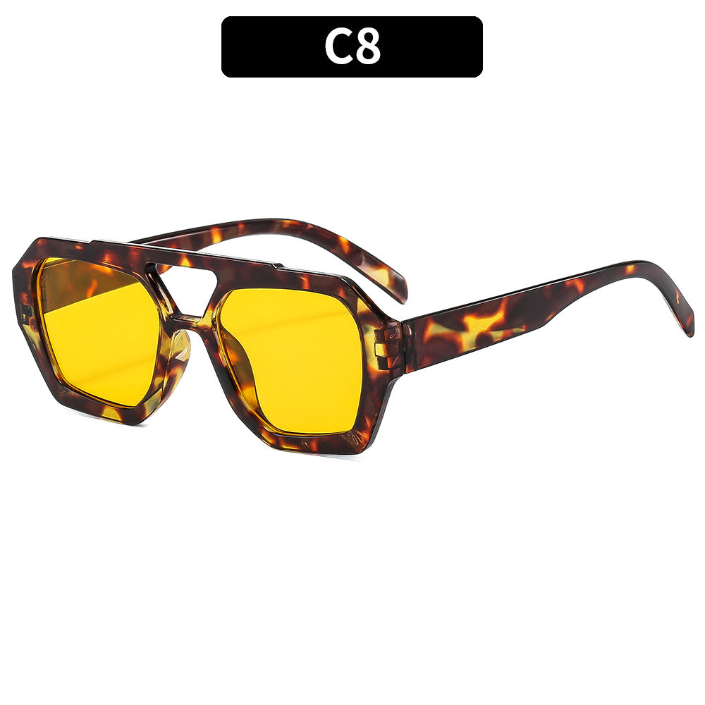 L162A Lentes de sol marco leopardo lente amarillo