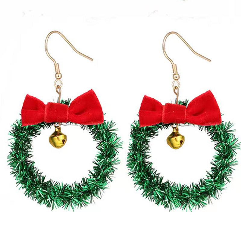 E4088 Aretes corona de navidad 5cm