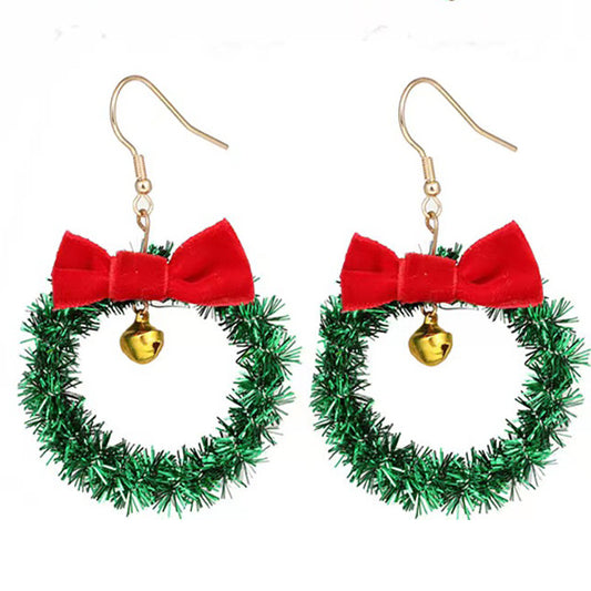 E4088 Aretes corona de navidad 5cm