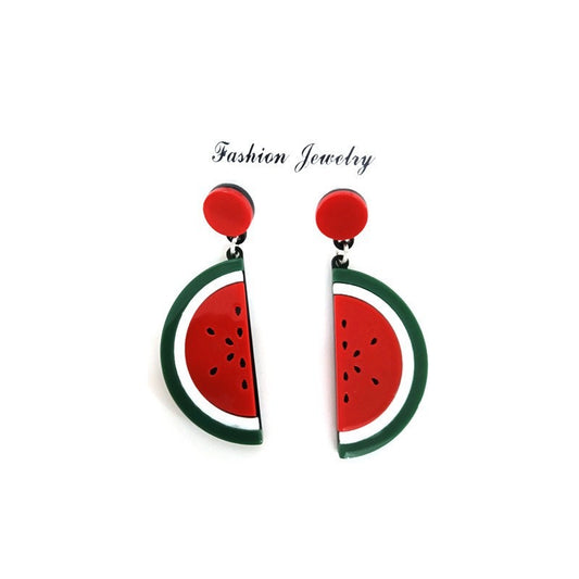 E7116 Aretes sandia acrilico ligeros 5.5cm