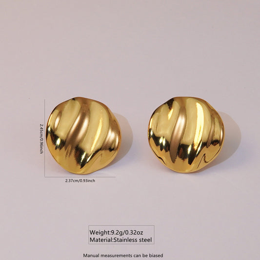 E2516 Aretes dorados acero inoxidable 2.5cm