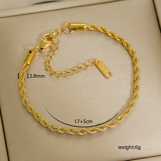B434 pulsera dorada acero inoxidable 21cm