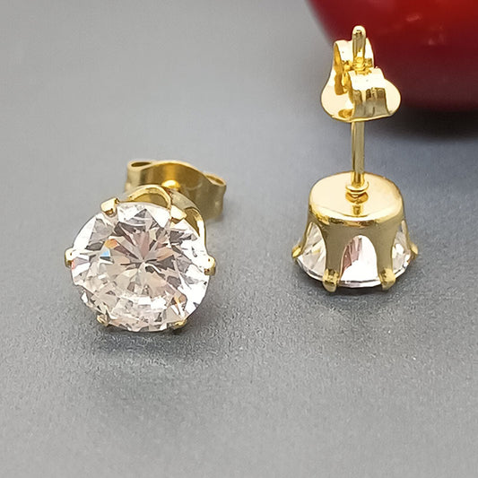 E3350 Aretes zirconia acero de titanio 1cm