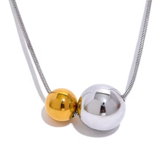 C674B Collar acero inoxidable chapado en oro 18k largo 22cm dije 2cm
