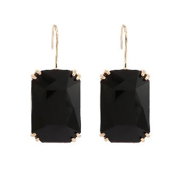 E3355N Aretes cristal Negro aleacion 3cm