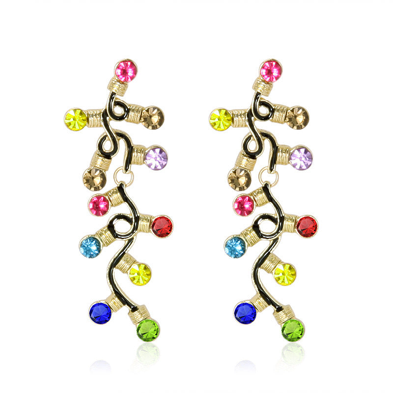 E4438 Aretes luces de navidad 5cm aleacion