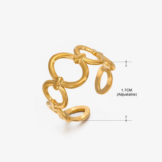 A308 Anillo dorado abierto acero inoxidable