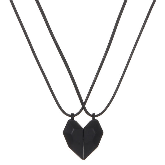 C1109 collar dúo de pareja negro aleacion 23cm