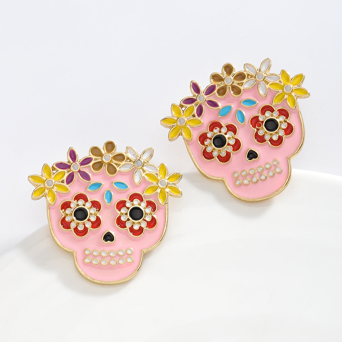 E4142 aretes catrina día de muertos aleacion 3.5cm