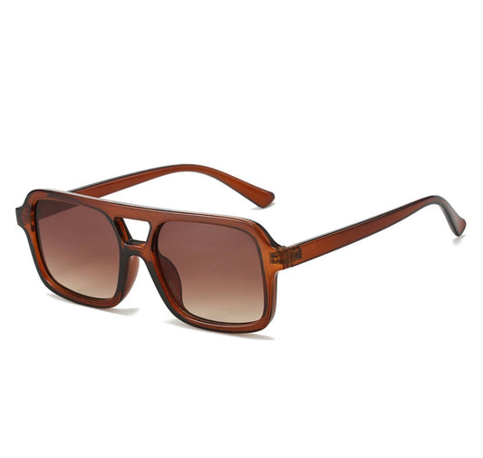 LENT 18 lentes de sol cuadrados proteccion UV400 cafés degradado