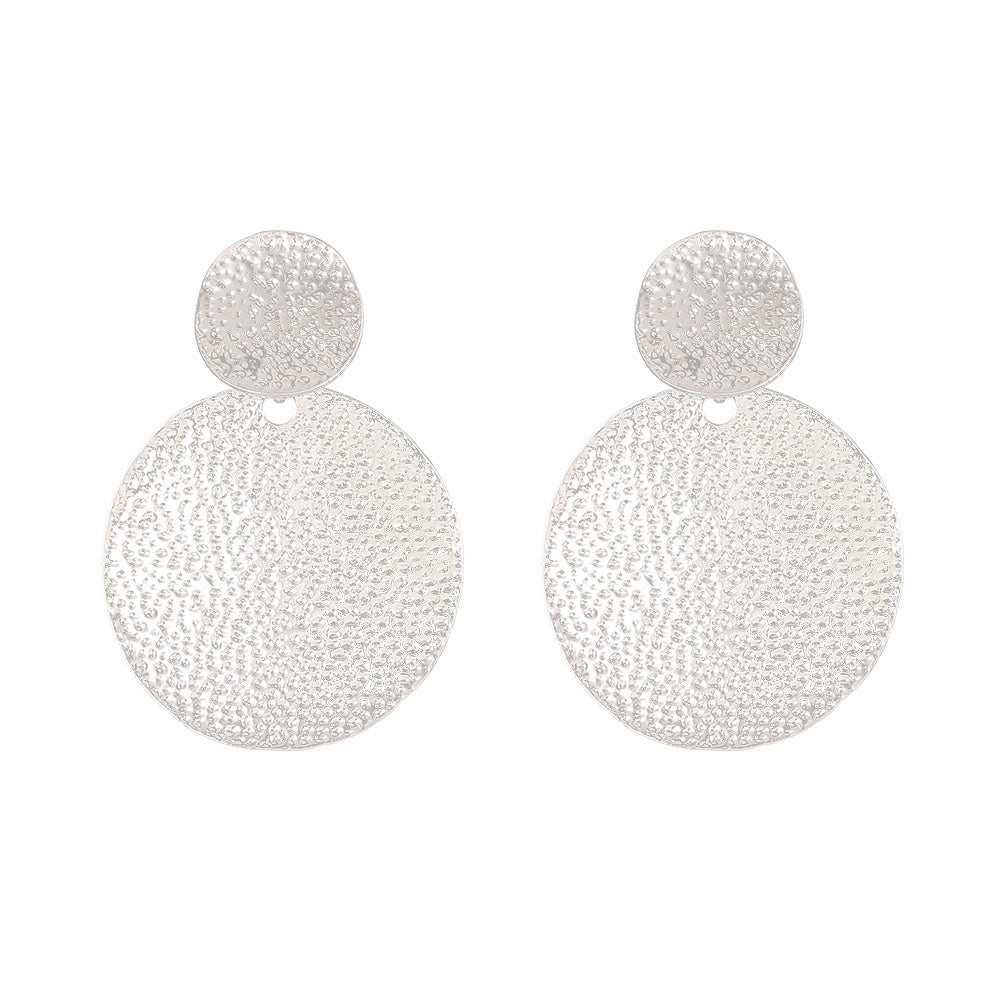 E7157 Aretes circulares en plateados aleacion 5cm
