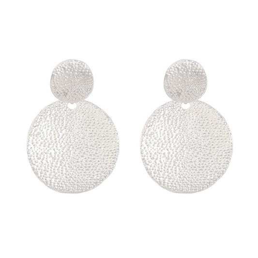 E7157 Aretes circulares en plateados aleacion 5cm