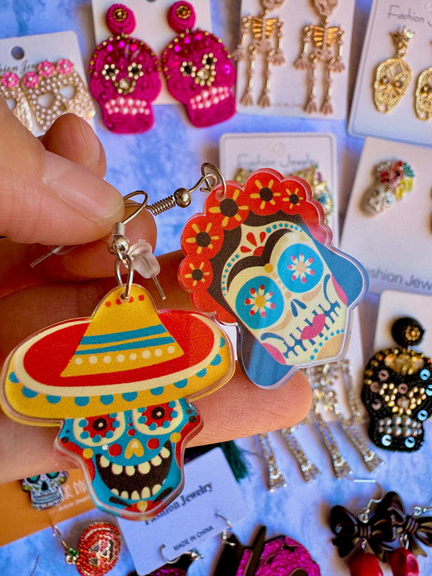 E230 Aretes Calavera Catrina Frida Kahlo Dia De Muertos Halloween