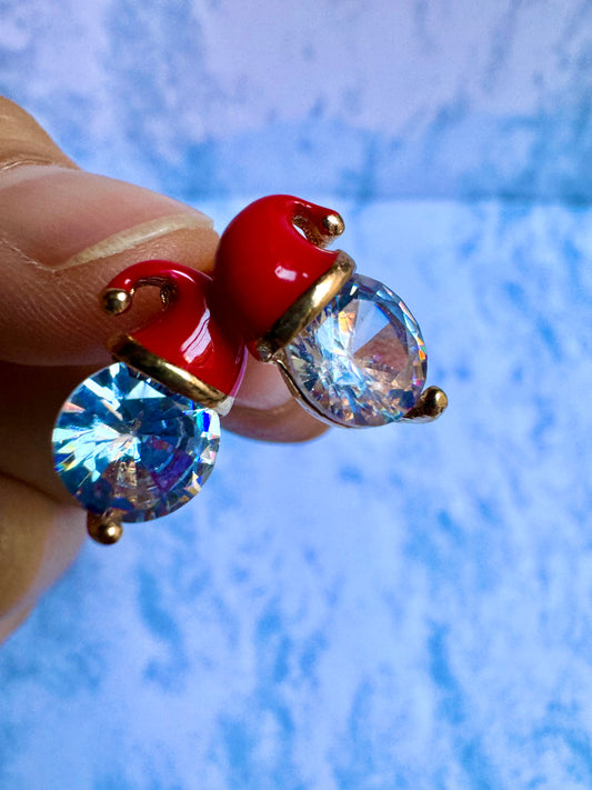 J108 Aretes Santa Claus Cristal