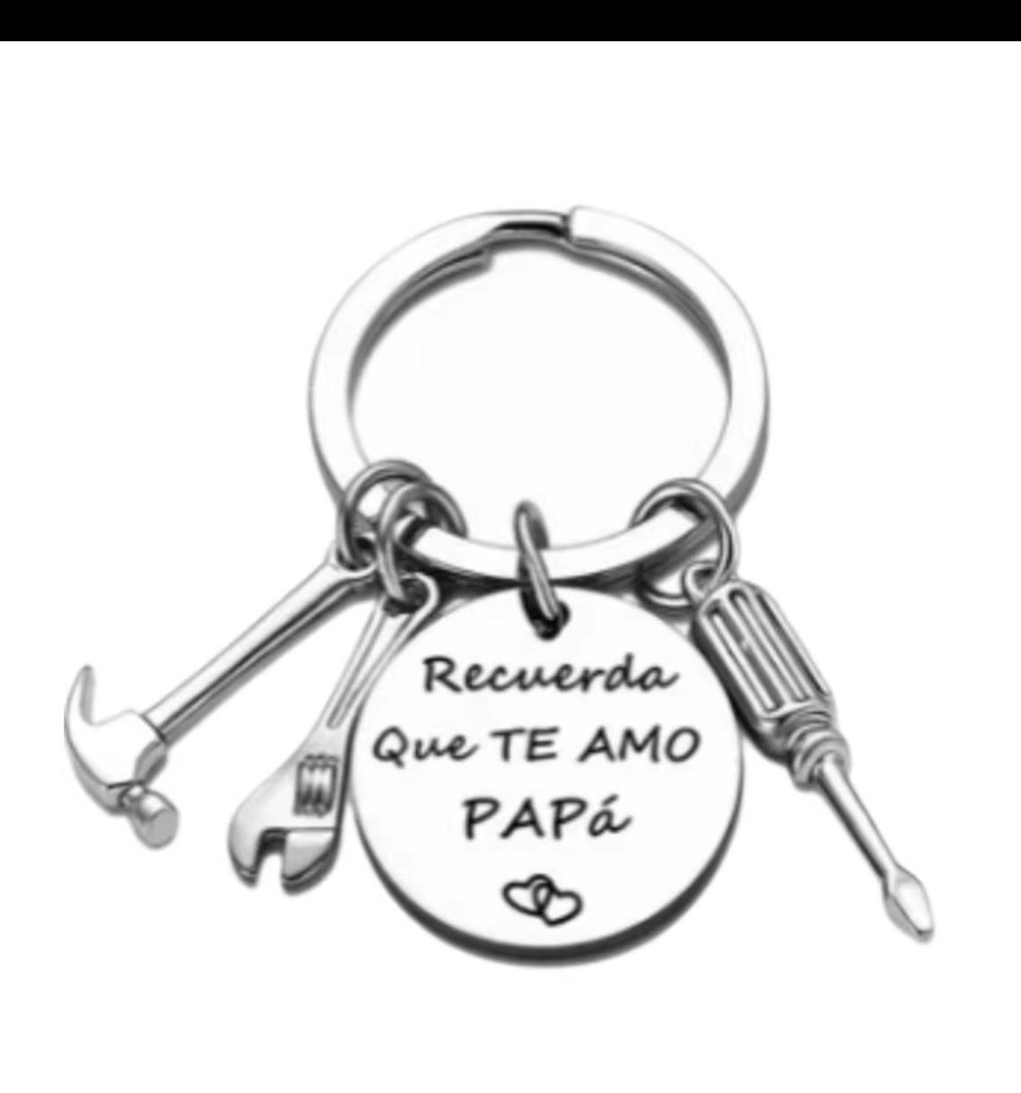 K128 llavero para papá acero inoxidable 8cm