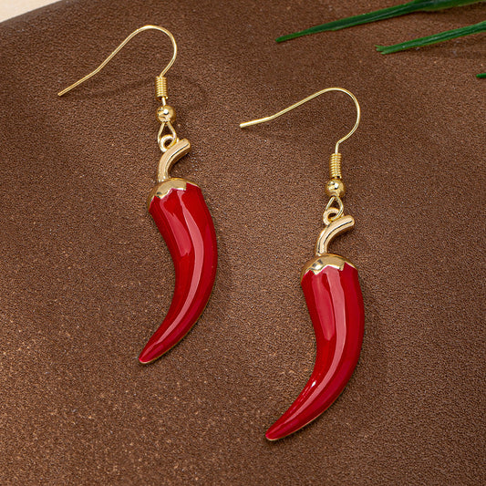 E7150 Aretes chiles rojos vintage  aleacion 2cm