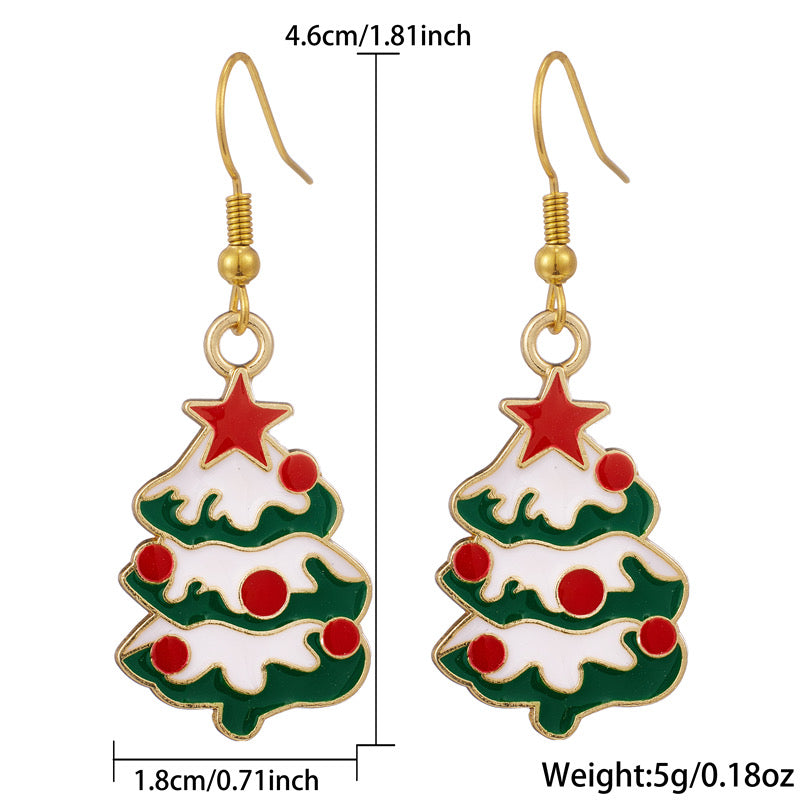 E4447 Aretes árbol de Navidad acero inoxidable 2.8cm