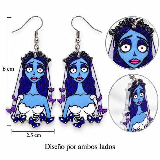 H153 Aretes Emily acrilico diseño ambos lados
