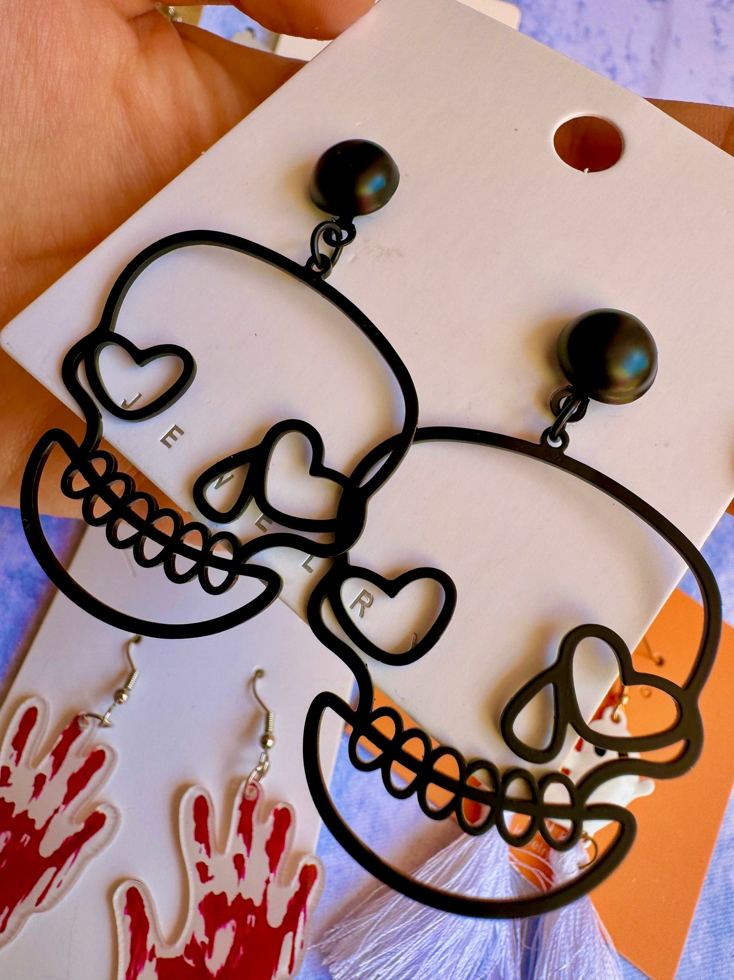 E528 Aretes Calavera Halloween