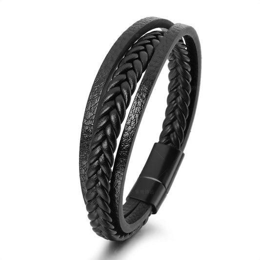 B495 pulsera hombre cuero sintético 21cm