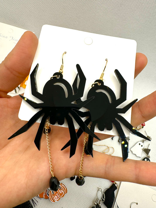 E513 Aretes Arracada Araña Halloween