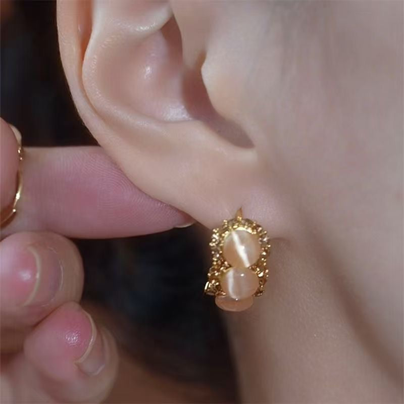 E2933 Arracada brillante cobre dorado 1.6cm