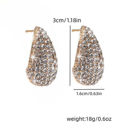 E2947 Aretes gota tipo bottega aleacion brillante 3cm