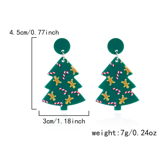 E4425 Aretes árbol de Navidad acrílico 4.5cm